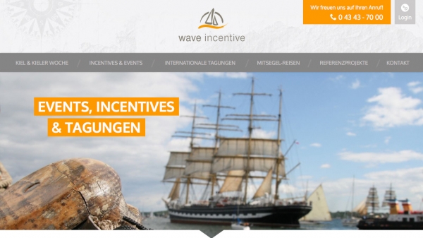 Screenshot der Webseite 'wave incentive GmbH'