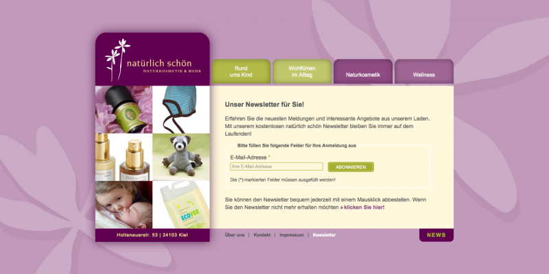 Besucher der Webseite können sich einfach zum Newsletter anmelden.
