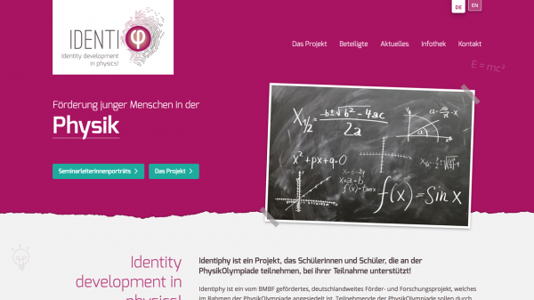 Screenshot der Startseite von Ideniphy