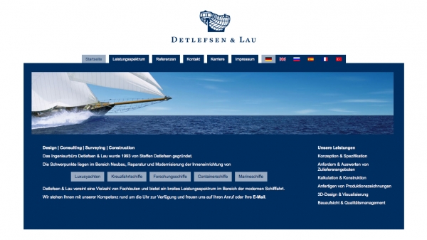Screenshot der Webseite 'Detlefsen 