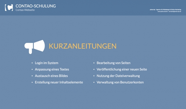Wir stellen Ihnen begleitende Kurzanleitungen zur Verfügung, damit Sie auch nach der Schulung bestens unterstützt sind.
