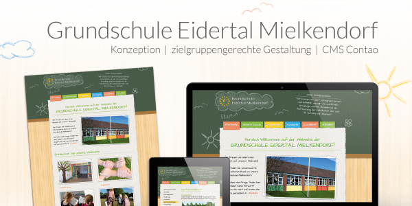 Für die Grundschule Eidertal Mielkendorf haben wir eine kindgerechte Webseite auf Basis von Contao realisiert.