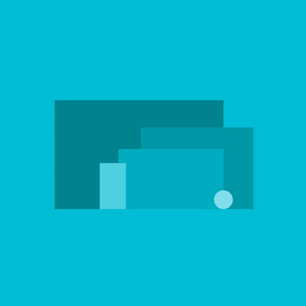 Bildmontage aus einfachen Elementen als Sinnbild für Material Webdesign