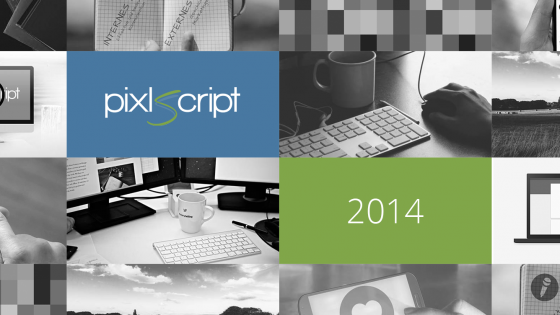 Bildmontage aus verschiedenen Titelbildern des pixlscript Blogs zum Jahresrückblick 2014