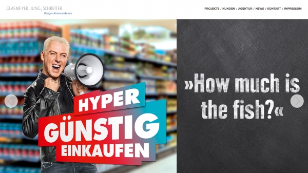Screenshot der Webseite 'Full-Service Werbeagentur GJS Kiel'