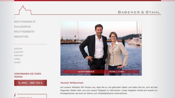 Screenshot der Webseite 'Babener 