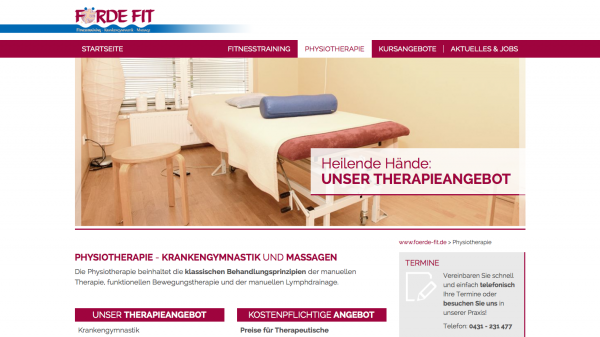 Screenshot der Webseite 'Förde Fit'