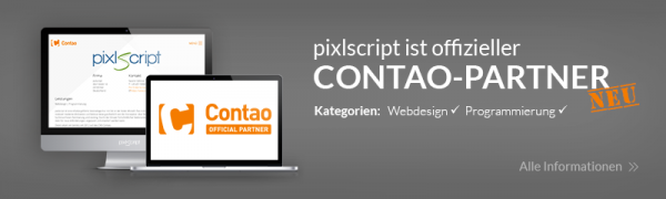 Banner zum Thema Contao-Mitgliedschaft von pixlscript