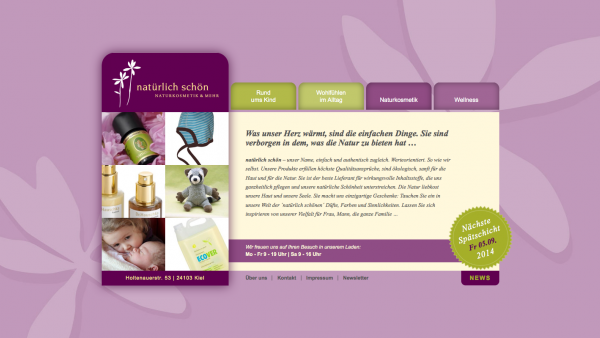 Screenshot der "natürlich schön"-Webseite