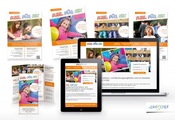 Darstellung der realisierten Projekte rund um die Webseite 'Kiel für Nix' für das Kieler Netzwerk gegen Kinderarmut